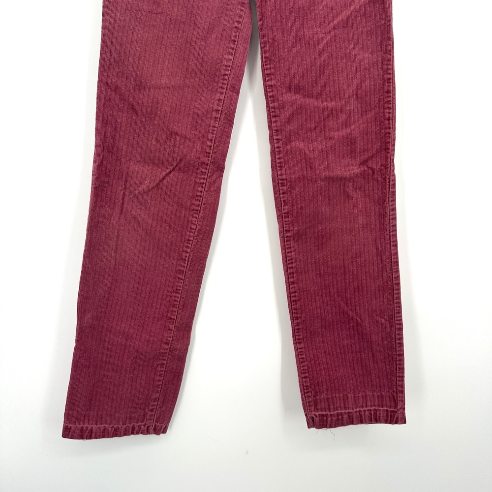 Vintage Jordache Burgundy Corduroy High Waisted Pants Size 28 Cotton 90s Retro - Picture 3 of 10